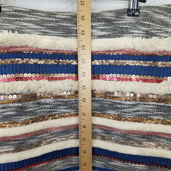 Anthropologie Moulinette Soeurs Erine Mini Skirt Women’s 4 Fringe Sequin Lined - Picture 13 of 13